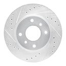R1 90-92 Infiniti M30 Front Left Drilled & Slotted Silver Brake Rotor