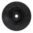 R1 71-81 Chrysler Newport Front Left Drilled & Slotted Black Brake Rotor