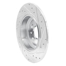 R1 09-14 Acura TL Rear Left Drilled & Slotted Silver Brake Rotor
