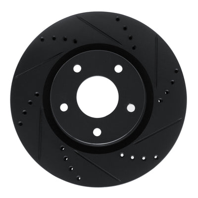 R1 10-14 Renault SAFRANE (Mexico) Front Right Drilled & Slotted Black Brake Rotor