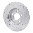 R1 01-03 Volkswagen EuroVan Rear Left Drilled & Slotted Silver Brake Rotor