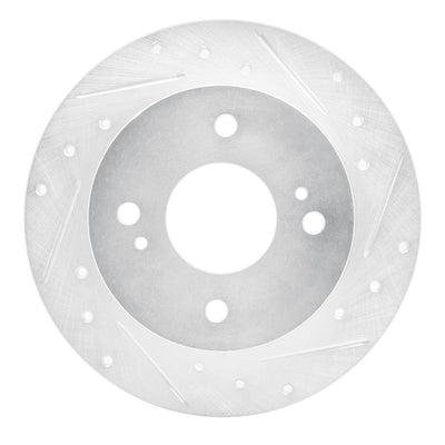 R1 90-06 Infiniti G20 Rear Right Drilled & Slotted Silver Brake Rotor