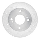 R1 90-06 Infiniti G20 Rear Right Drilled & Slotted Silver Brake Rotor