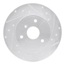 R1 05-16 Smart Fortwo Front Right Drilled & Slotted Silver Brake Rotor