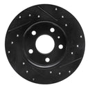 R1 02-08 Chevrolet Zafira (Mexico) Rear Left Drilled & Slotted Black Brake Rotor