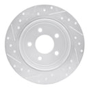 R1 91-95 Ford Crown Victoria Rear Drilled & Slotted Silver Brake Rotor Set