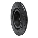R1 11-18 BMW X3 Rear Right Drilled & Slotted Black Brake Rotor