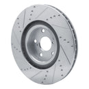 R1 09-11 Lexus IS350 Left Front Drilled & Slotted Silver Brake Rotor