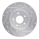 R1 94-11 Mercedes-Benz C230 Rear Left Drilled & Slotted Silver Brake Rotor