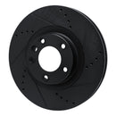 R1 2011-2018 Porsche Cayenne Left Front Drilled & Slotted Black Brake Rotor