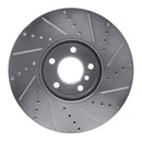 R1 10-18 BMW 740i Front Drilled & Slotted Silver Brake Rotor Set