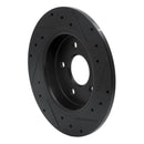 R1 12-18 Ford Focus Rear Drilled & Slotted Black Brake Rotor Set
