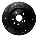 R1 06-15 Lexus IS250 Front & Rear Drilled & Slotted Black Brake Rotor Set