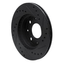R1 84-06 Honda Civic Hatchback Front Left Drilled & Slotted Black Brake Rotor