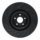 R1 16-18 Ford Focus Front Drilled & Slotted Black Brake Rotor Set