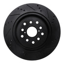 R1 01-06 Lexus LS430 Rear Left Drilled & Slotted Black Brake Rotor