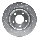 R1 04-13 Mazda 3 Rear Right Drilled & Slotted Silver Brake Rotor