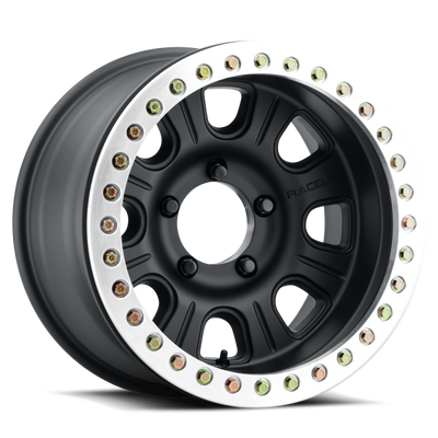 Raceline RT231 Monster 17x9.5in/8x165.1 BP/-32mm Offset/130.81mm Bore BLK & MACH Ring Beadlock Wheel