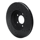 R1 93-07 Ford Thunderbird Front Left Drilled & Slotted Black Brake Rotor