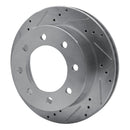 R1 00-02 Dodge Ram 3500 Front Left Drilled & Slotted Silver Brake Rotor