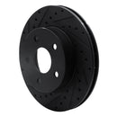 R1 99-04 Jeep Grand Cherokee Front Left Drilled & Slotted Black Brake Rotor