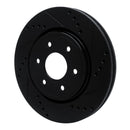 R1 05-24 Nissan Frontier Front & Rear Drilled & Slotted Black Brake Rotor Set
