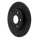R1 00-09 Audi A4 Quattro Rear Left Drilled & Slotted Black Brake Rotor