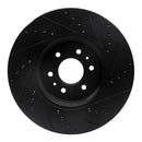 R1 09-10 Kia BORREGO Front Left Drilled & Slotted Black Brake Rotor