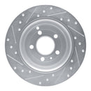 R1 96-04 Volvo C70 Rear Right Drilled & Slotted Silver Brake Rotor