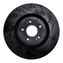 R1 08-15 Mitsubishi Lancer Front & Rear Drilled & Slotted Black Brake Rotor Set