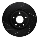 R1 13-19 Mazda 6 Front Right Drilled & Slotted Black Brake Rotor