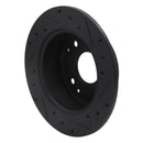 R1 95-98 Acura TL Rear Left Drilled & Slotted Black Brake Rotor