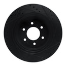 R1 16-24 Nissan Titan XD Front Left Drilled & Slotted Black Brake Rotor