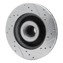 R1 93-96 Dodge DAKOTA RWD Front Left Drilled & Slotted Silver Brake Rotor