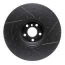 R1 16-25 BMW i5 Left Front Drilled & Slotted Black Brake Rotor