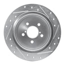 R1 05-09 Subaru Outback Rear Left Drilled & Slotted Silver Brake Rotor