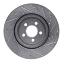 R1 05-23 Chrysler 300 Front Left Drilled & Slotted Silver Brake Rotor