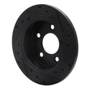 R1 94-04 Ford Mustang Rear Left Drilled & Slotted Black Brake Rotor