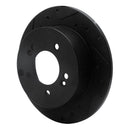 R1 07-12 Kia Rondo (USA) Rear Left Drilled & Slotted Black Brake Rotor