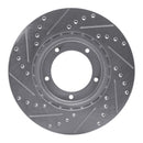 R1 90-16 Land Rover Range Rover Front Right Drilled & Slotted Silver Brake Rotor