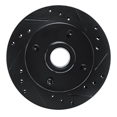 R1 79-81 Ford Mustang Front Right Drilled & Slotted Black Brake Rotor