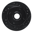 R1 79-81 Ford Mustang Front Right Drilled & Slotted Black Brake Rotor