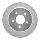 R1 96-02 Ford Crown Victoria Rear Left Drilled & Slotted Silver Brake Rotor