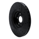 R1 12-15 Audi TTS Quattro Front Left Drilled & Slotted Black Brake Rotor
