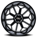 Cali Off-Road 9117 Auburn 22x12 / 6x135 BP / -51mm Offset / 87.1mm Hub Gloss Black Milled Wheel