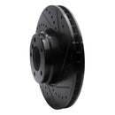R1 95-01 BMW 750IL Front Right Drilled & Slotted Black Brake Rotor