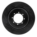 R1 11-22 Ford F-350 Super Duty 2WD Rear Right Drilled & Slotted Black Brake Rotor
