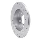 R1 94-04 Ford Mustang Rear Left Drilled & Slotted Silver Brake Rotor