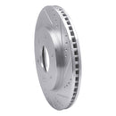 R1 04-05 Infiniti QX56 Front Right Drilled & Slotted Silver Brake Rotor