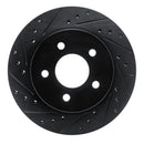 R1 82-90 Ford Mustang Rear Left Drilled & Slotted Black Brake Rotor